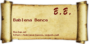 Bablena Bence névjegykártya