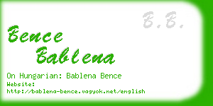 bence bablena business card
